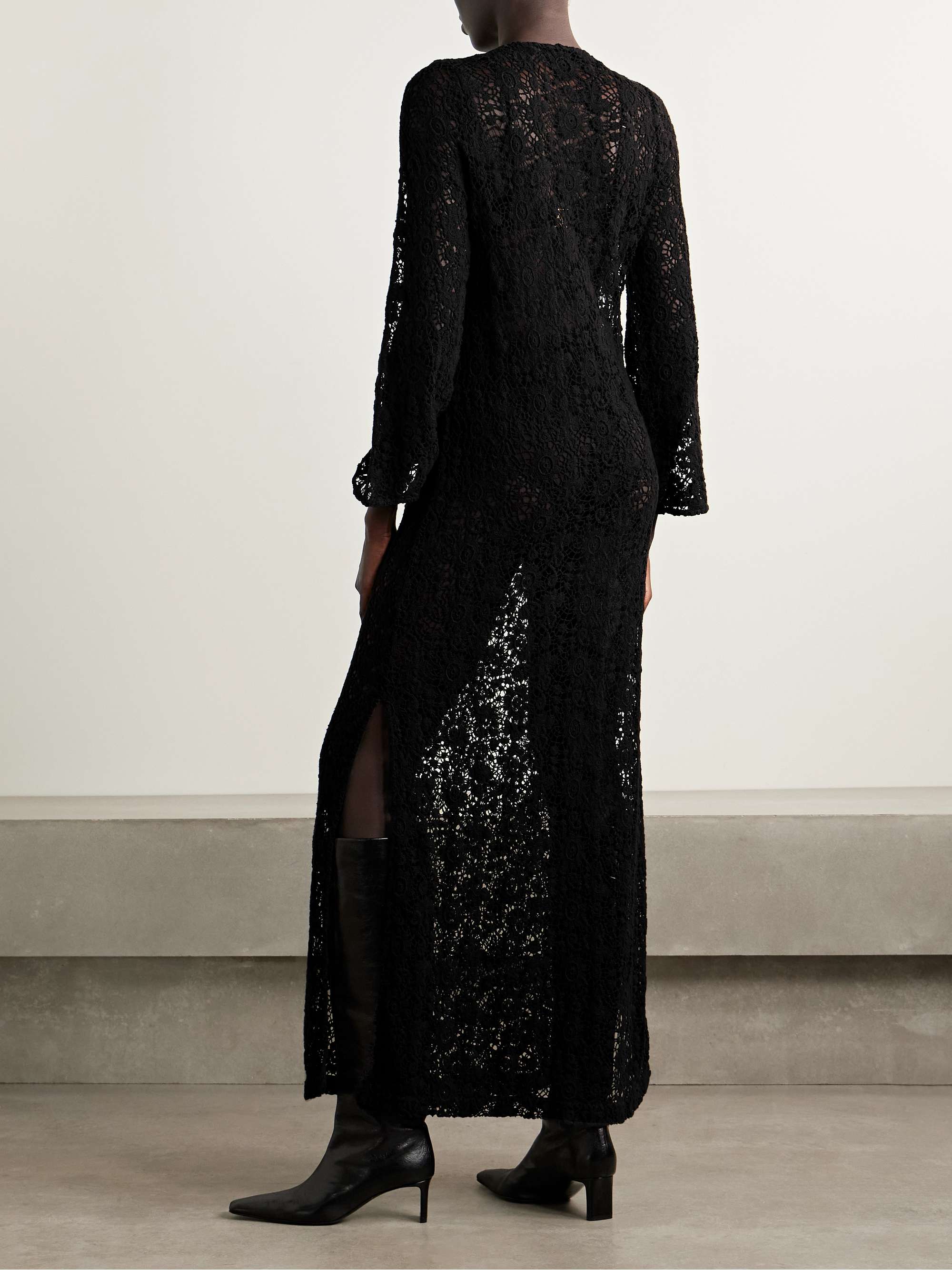 NILI LOTAN Della cotton corded lace maxi dress