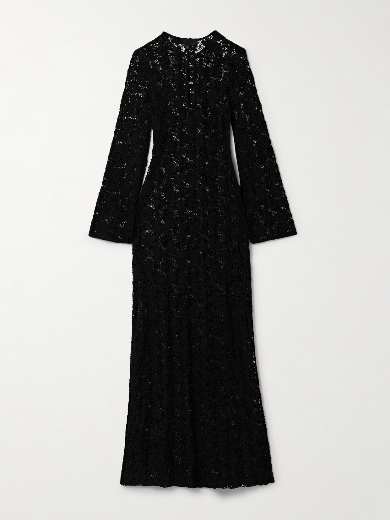 Nili Lotan Della Crocheted Cotton Maxi Dress In Black