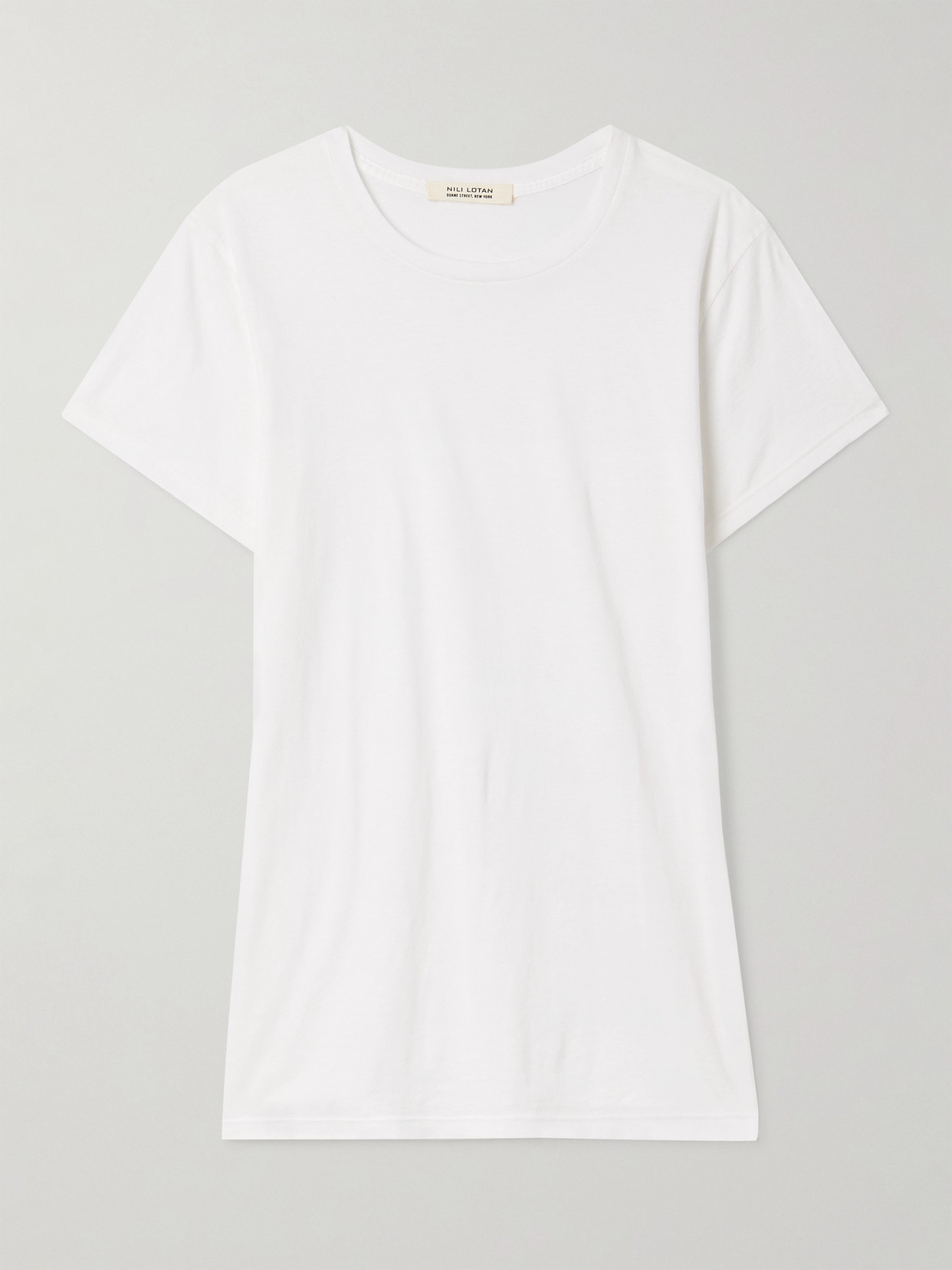 Nili Lotan Lana Cotton-jersey T-shirt In Neutral