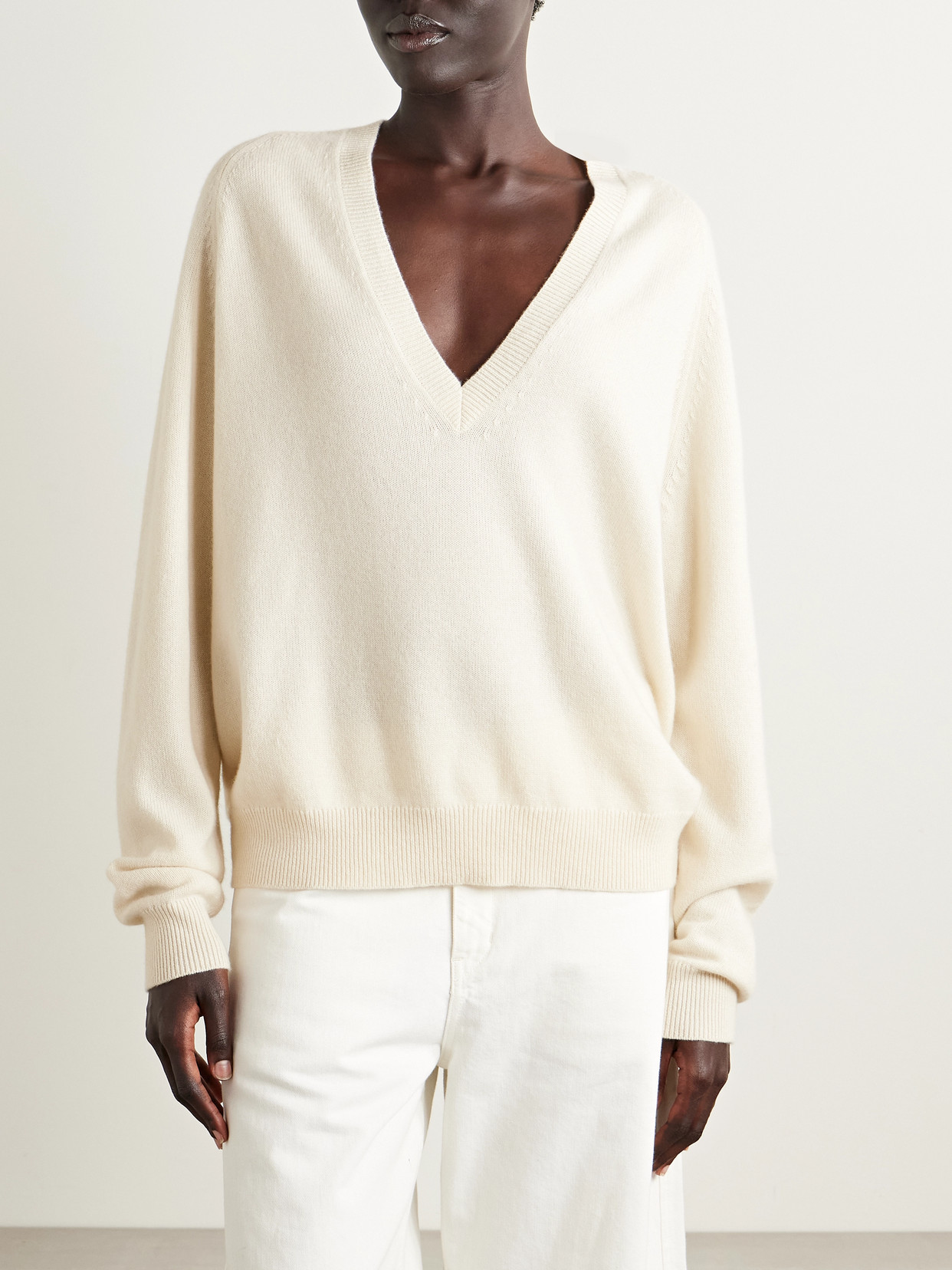 Nili Lotan Feron Cashmere Sweater In White