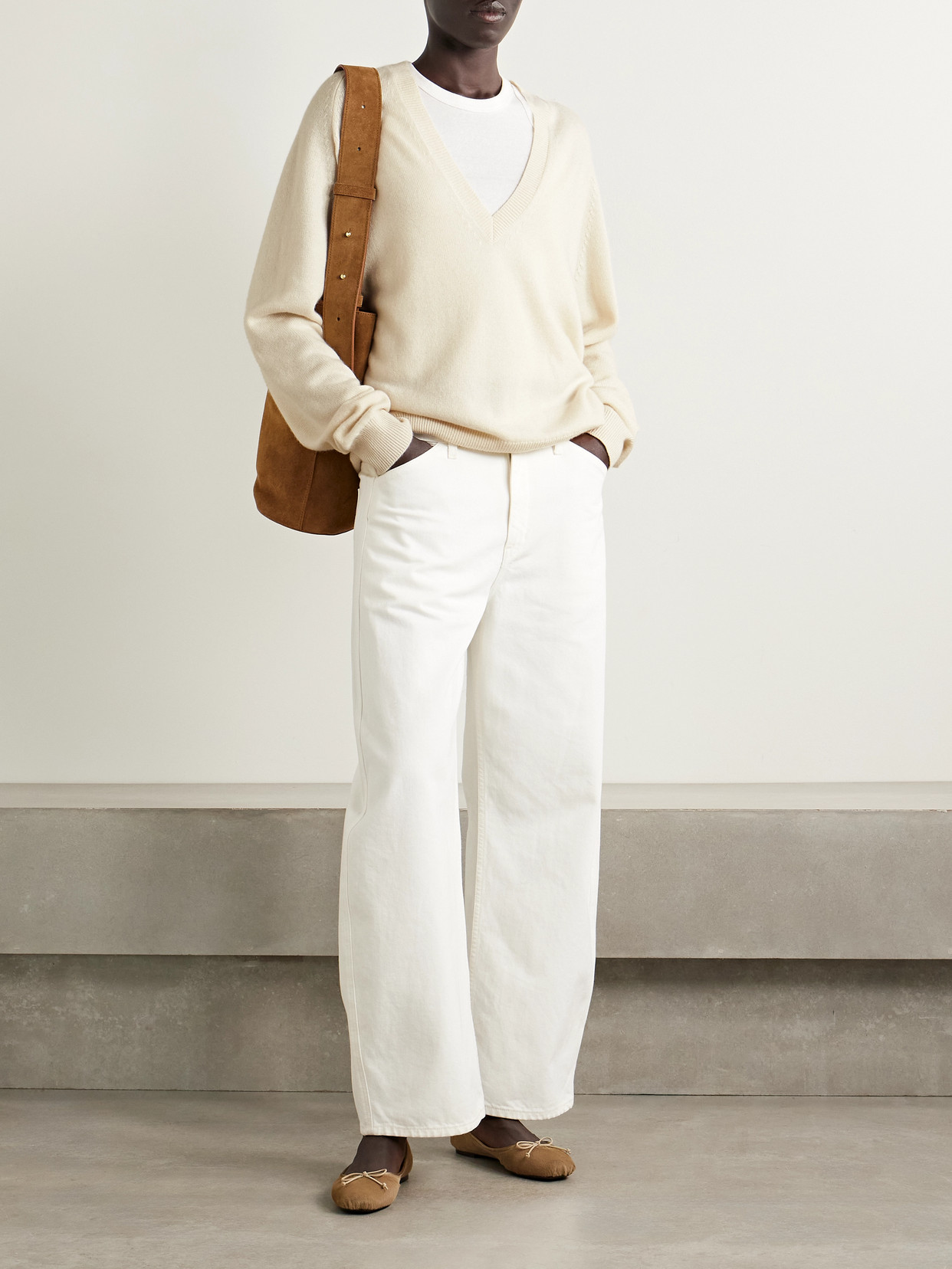 Nili Lotan Feron Cashmere Sweater In White