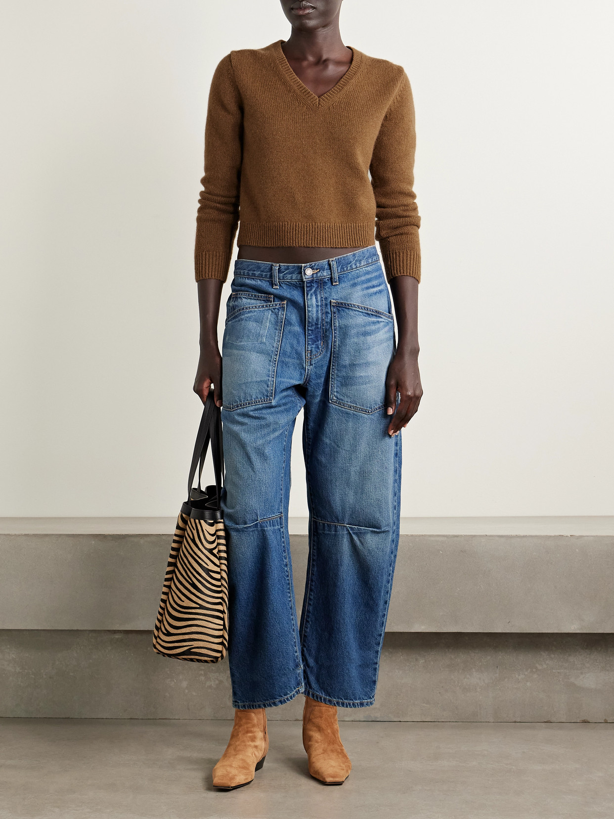 Nili Lotan Everstyn Cashmere And Alpaca-blend Sweater In Brown