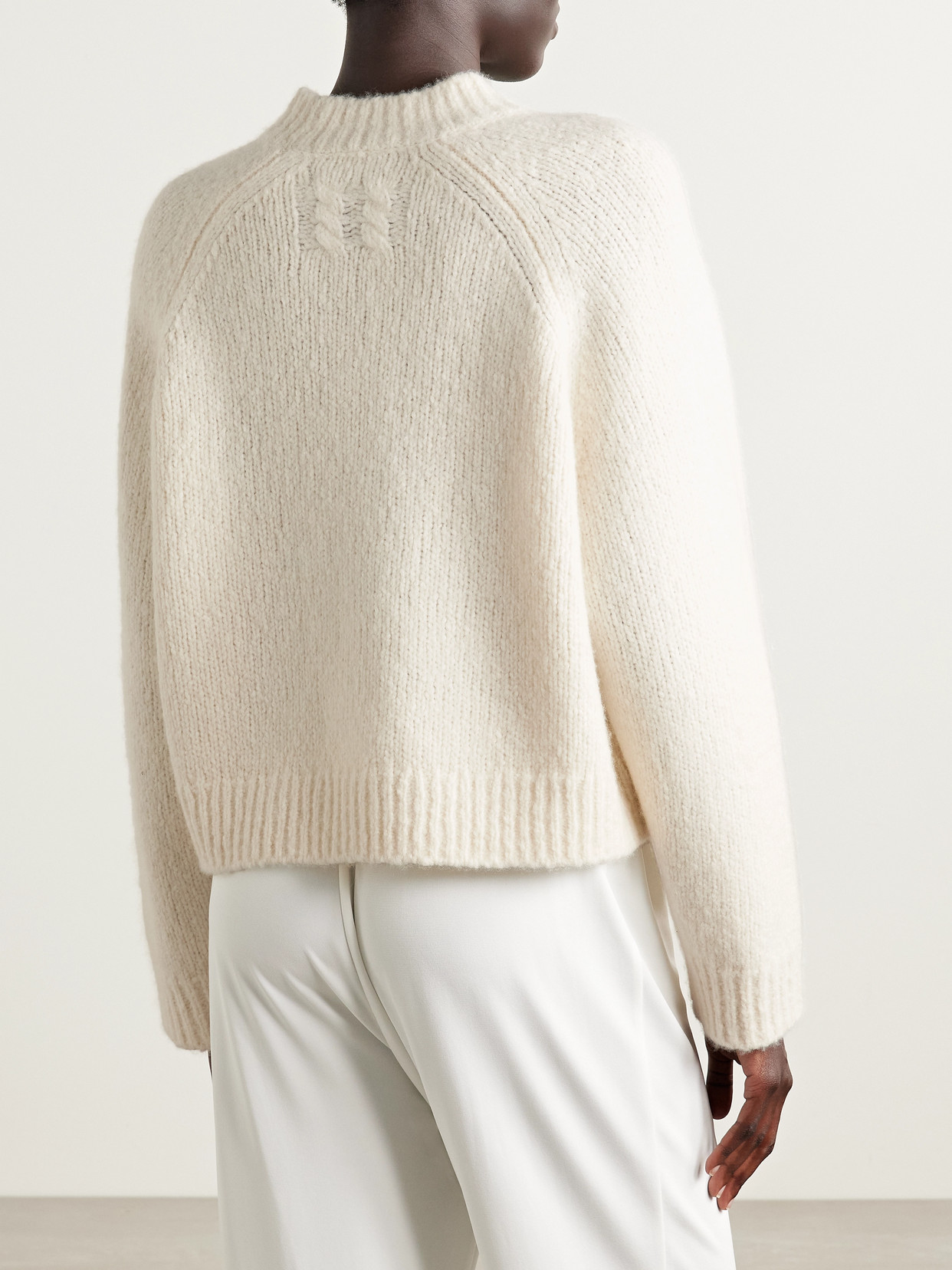 Nili Lotan Tomaso Cashmere And Silk-blend Sweater In Neutral
