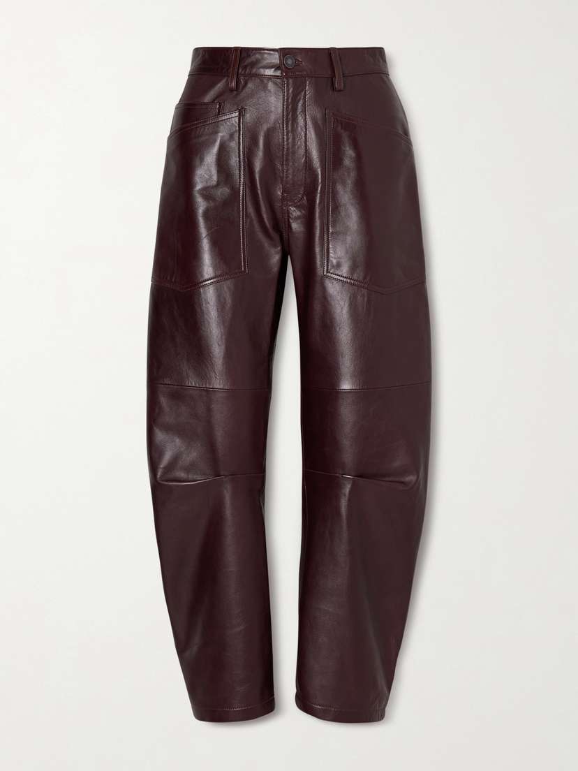 Nili Lotan Shon Leather Barrel-leg Pants