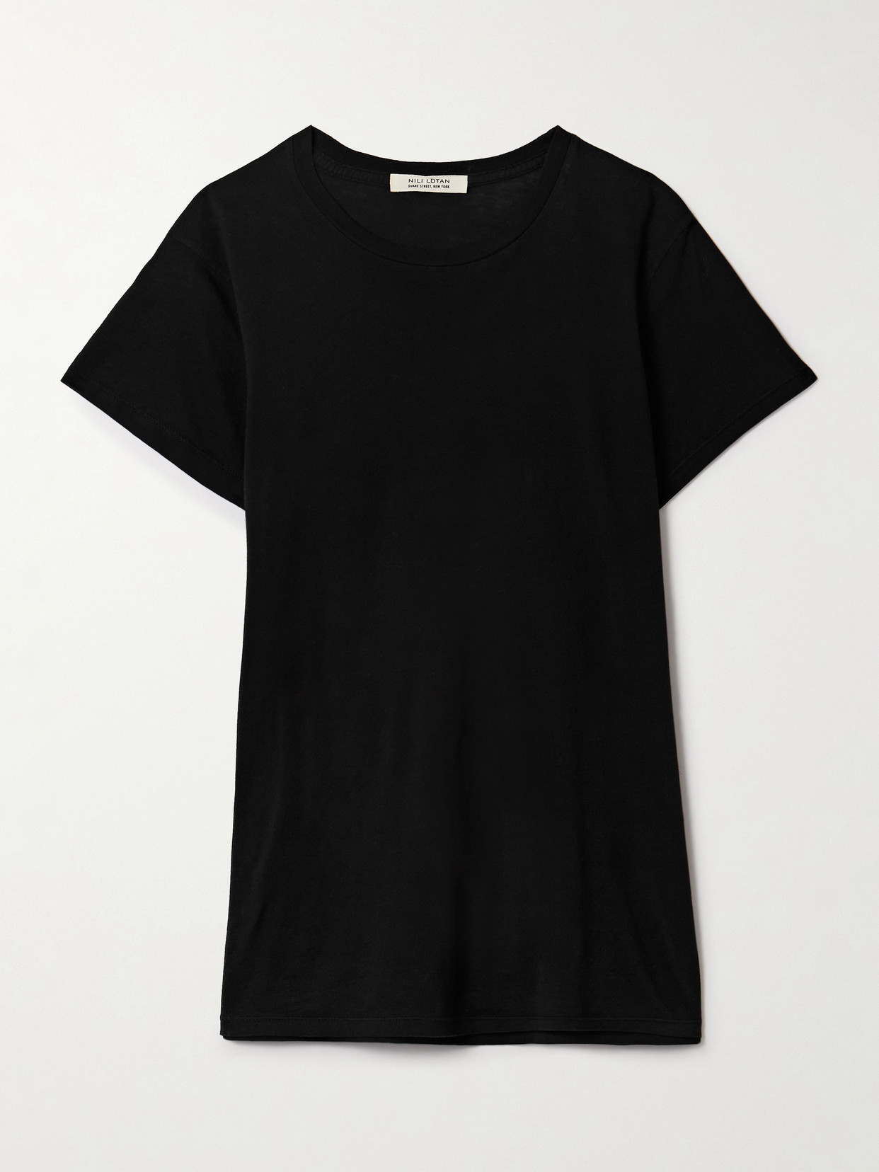 Nili Lotan Lana Cotton-jersey T-shirt In Black