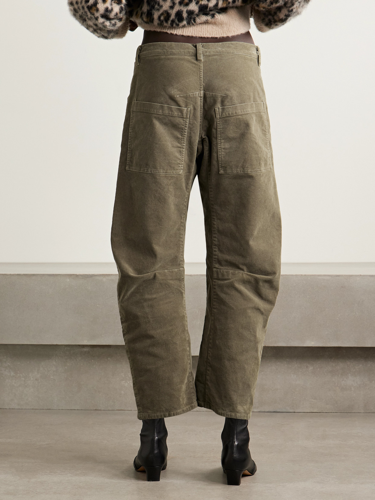 Nili Lotan Shon Cotton-blend Corduroy Tapered Pants In Green