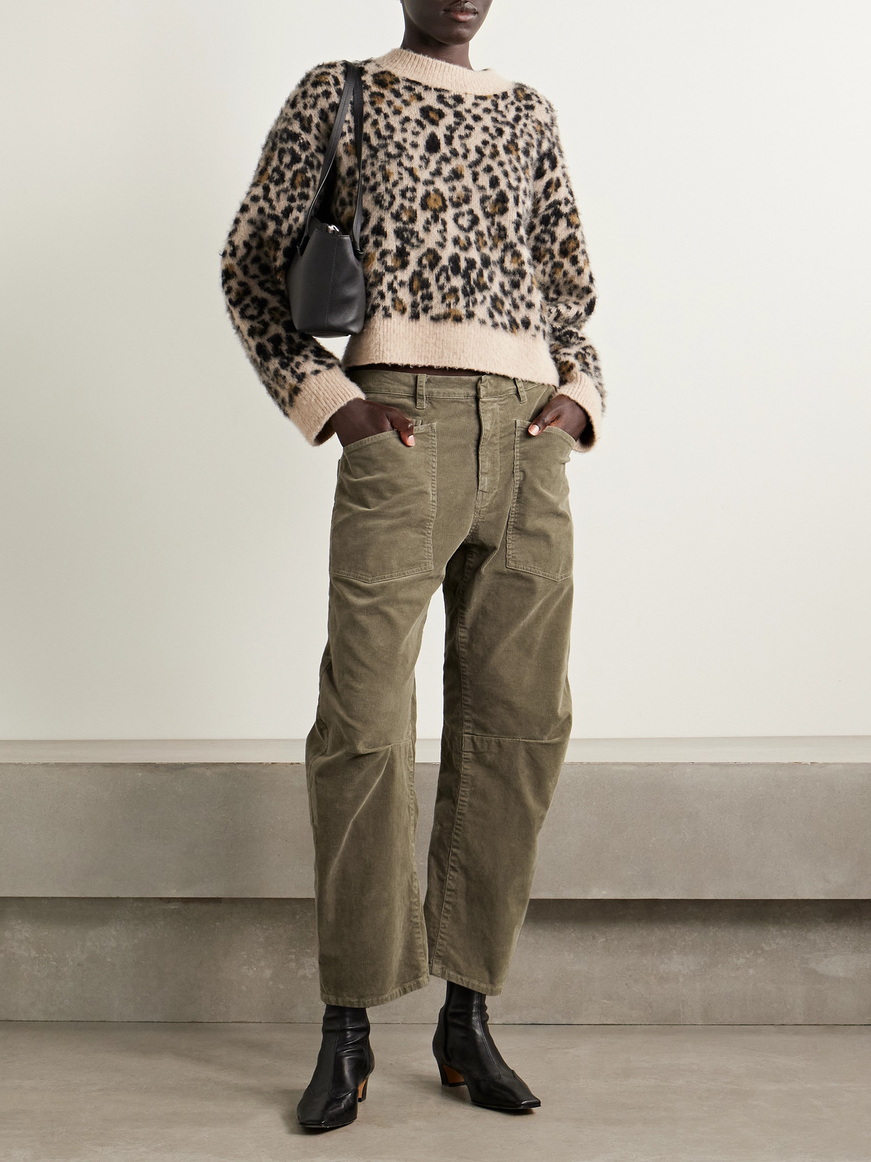 Nili Lotan Shon Cotton-blend Corduroy Tapered Pants In Green