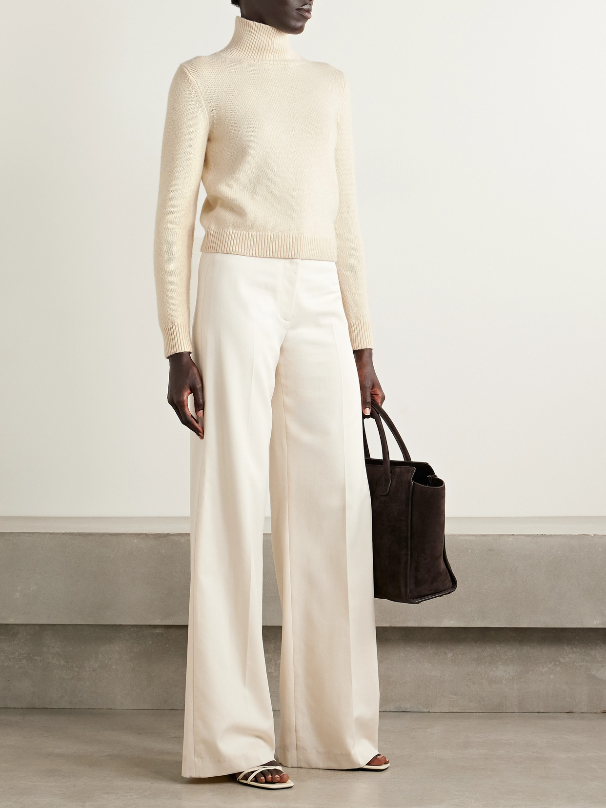 Nili Lotan Estis Cashmere Turtleneck Sweater In Neutral