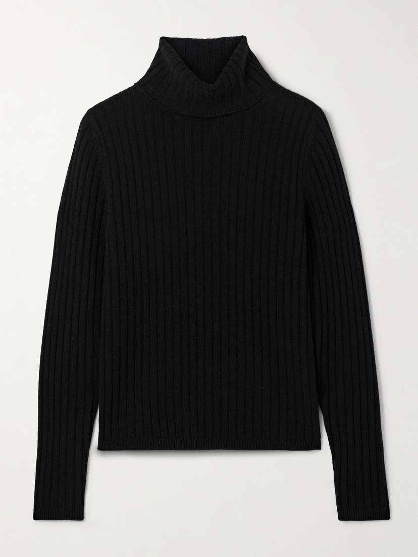 Nili Lotan Dessie Ribbed Cashmere Turtleneck Sweater