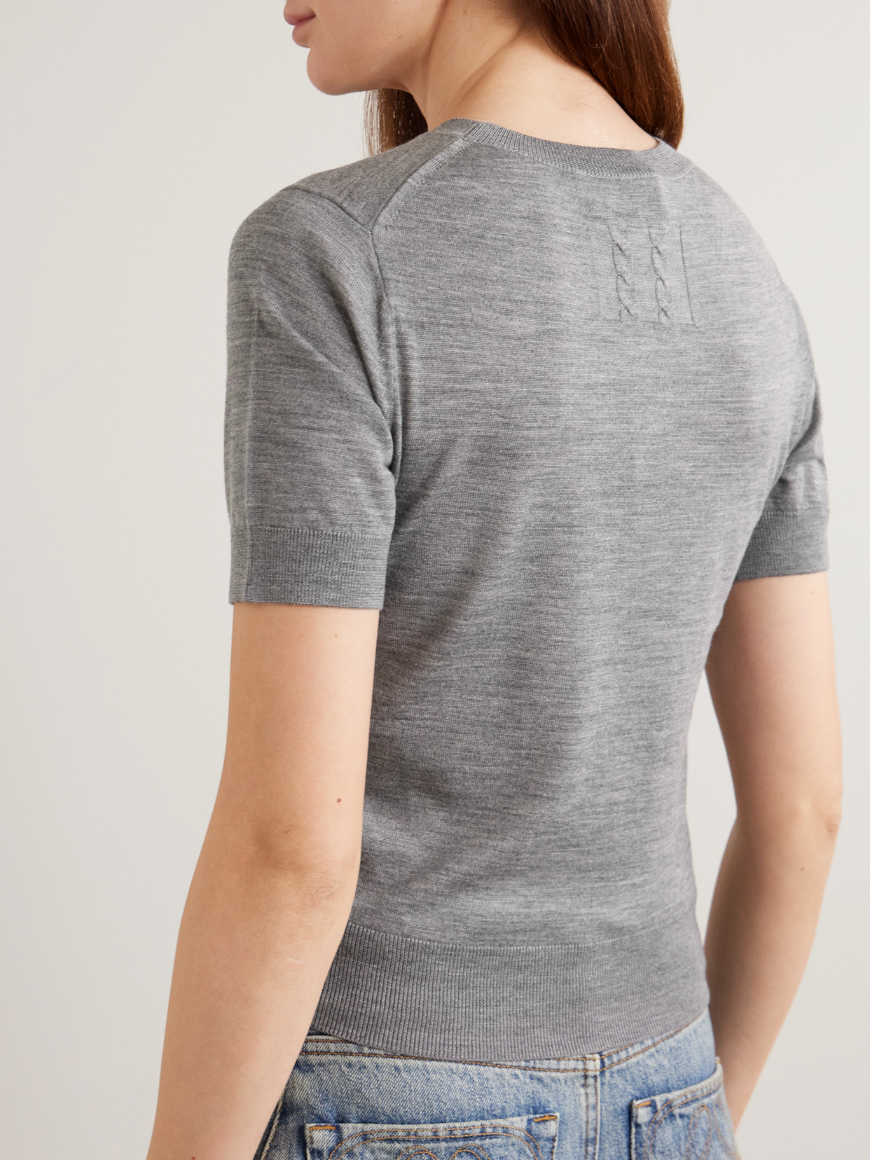 Nili Lotan Leilani Merino Wool Top In Gray
