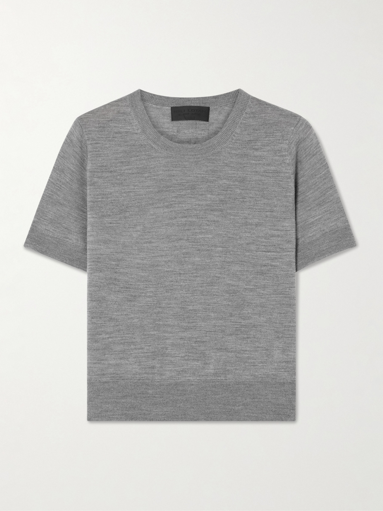 Nili Lotan Leilani Merino Wool Top In Gray