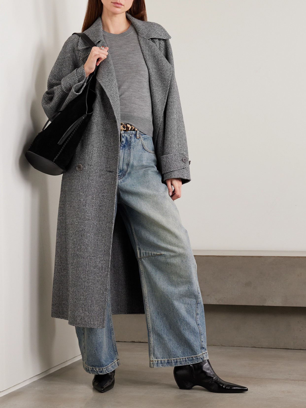 Nili Lotan Leilani Merino Wool Top In Gray