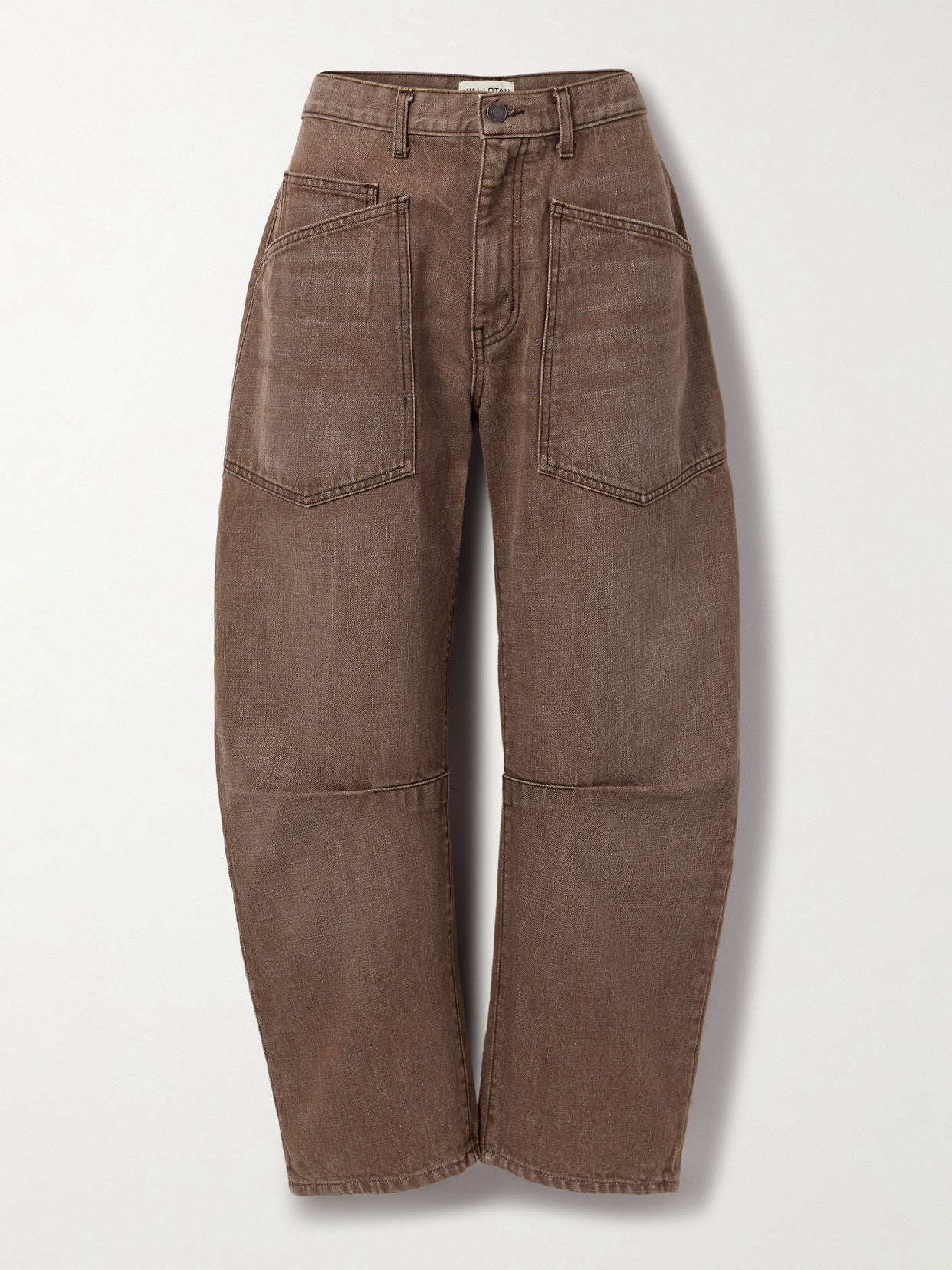 Nili Lotan Shon Mid-rise Barrel-leg Jeans In Brown