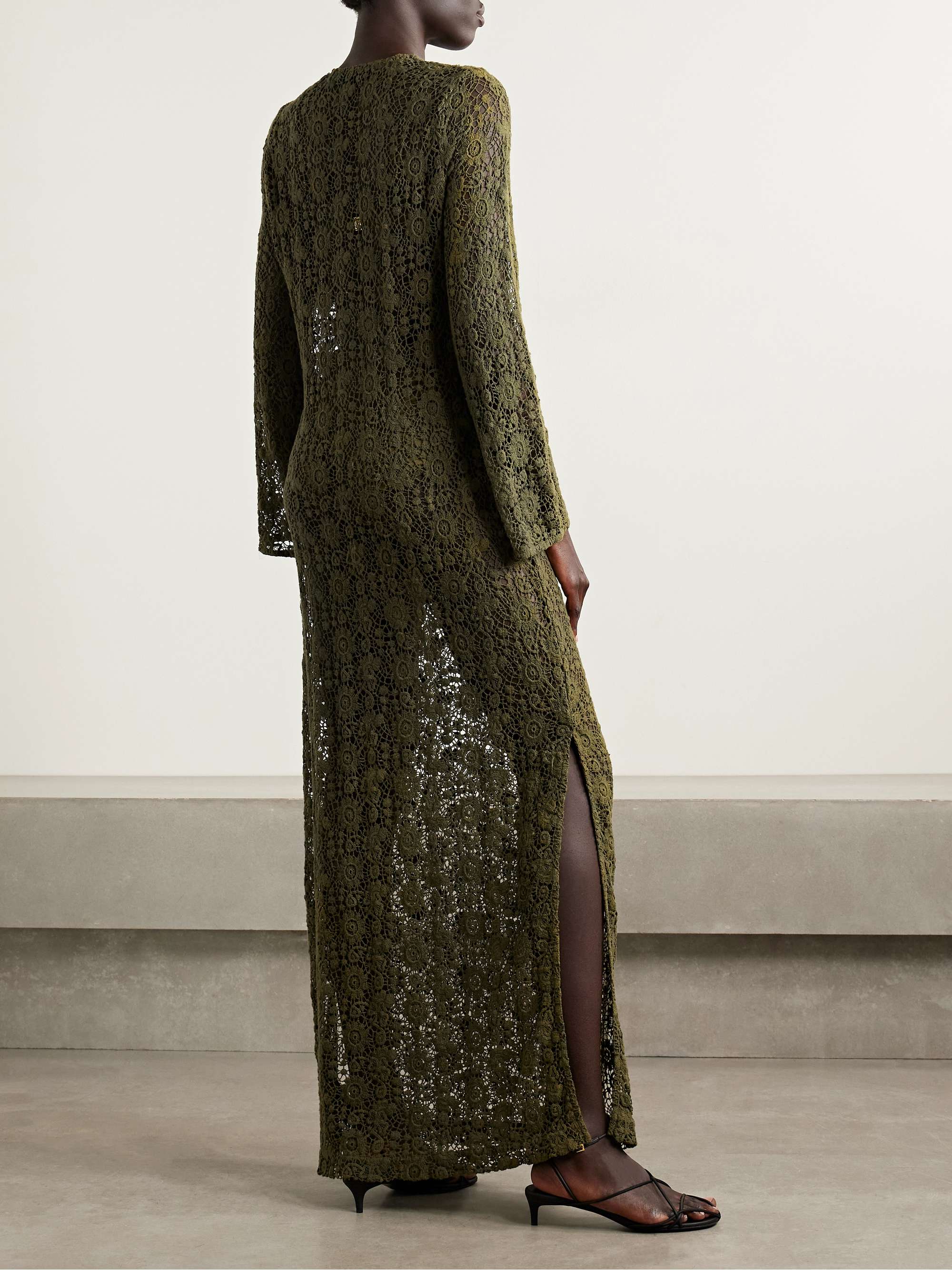 NILI LOTAN Della cotton corded lace maxi dress