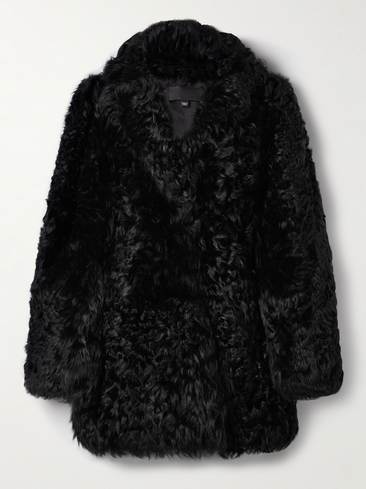 Nili Lotan Josie Shearling Coat In Black