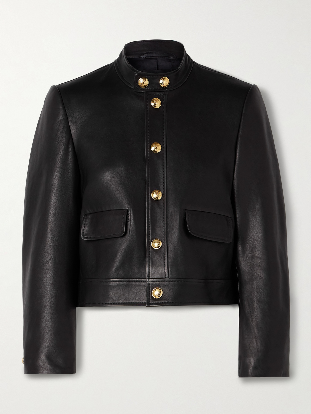 Nili Lotan Hadley Leather Cropped Jacket In Black
