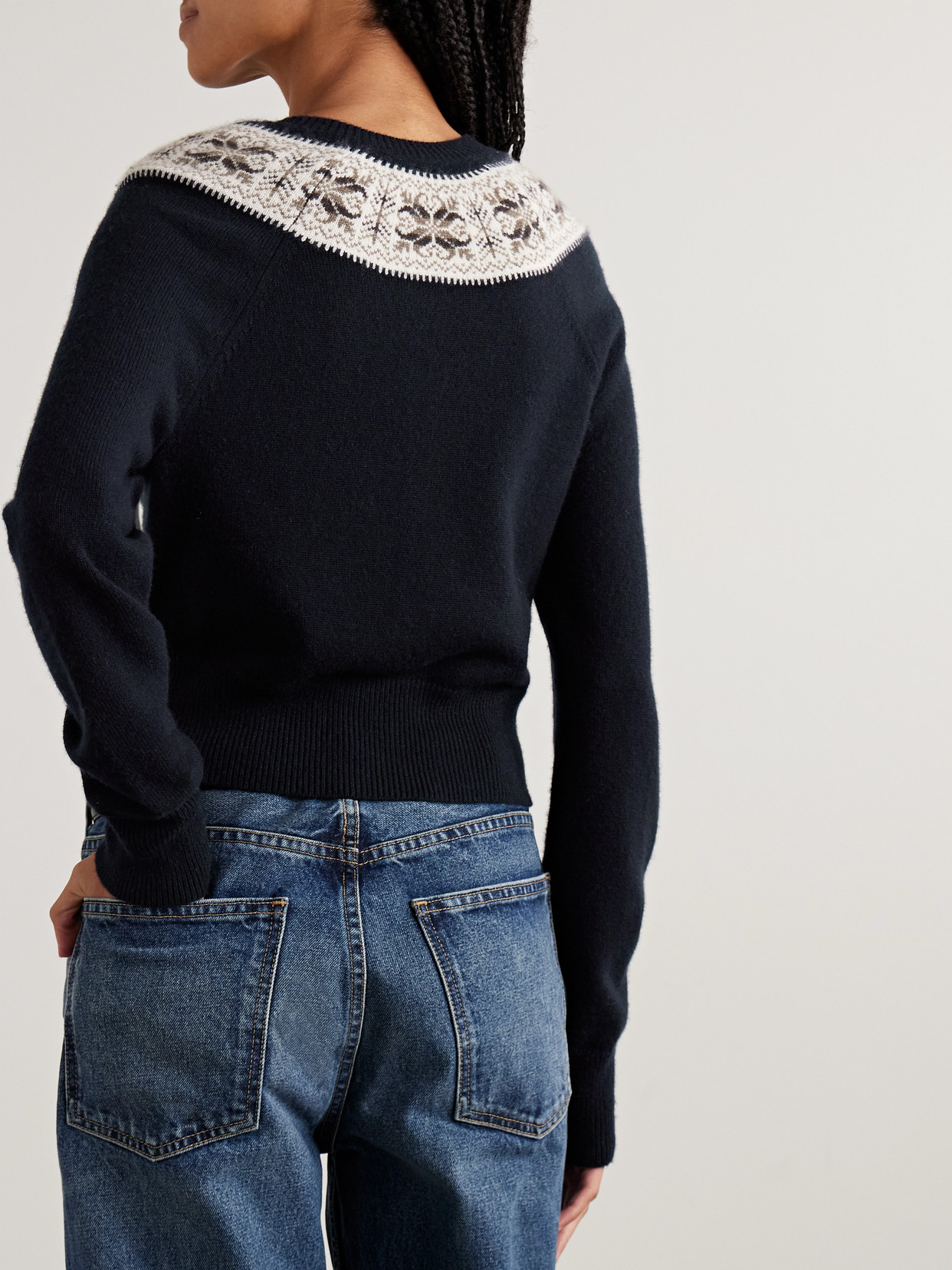 Nili Lotan Josefa Fair Isle Cashmere Cardigan In Blue