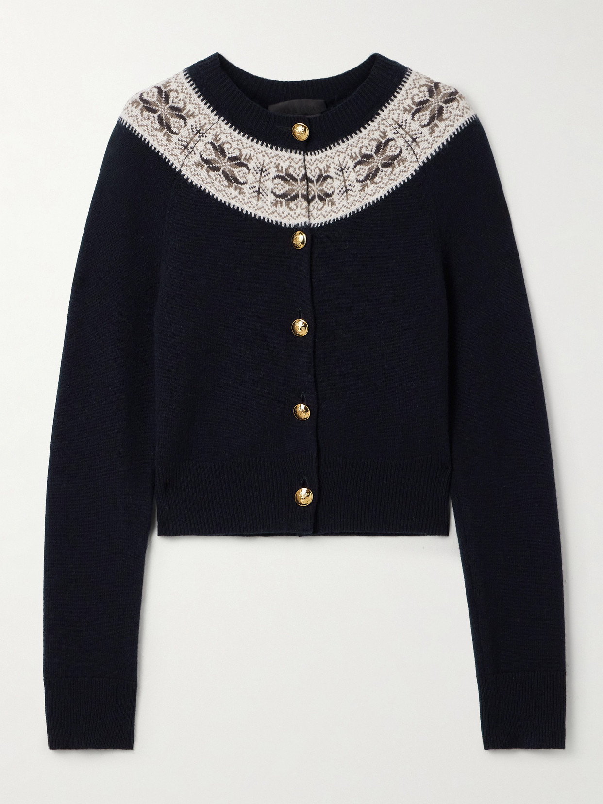 Nili Lotan Josefa Fair Isle Cashmere Cardigan In Blue