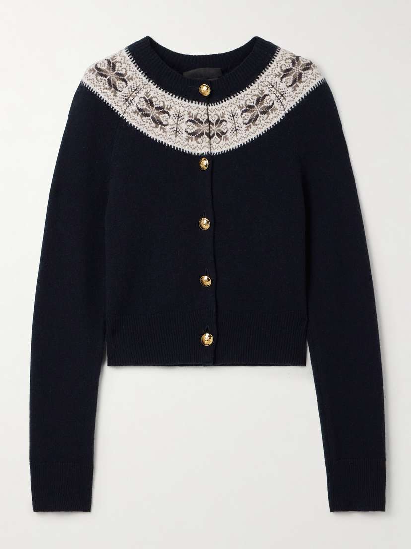 Nili Lotan Josefa Fair Isle Cashmere Cardigan
