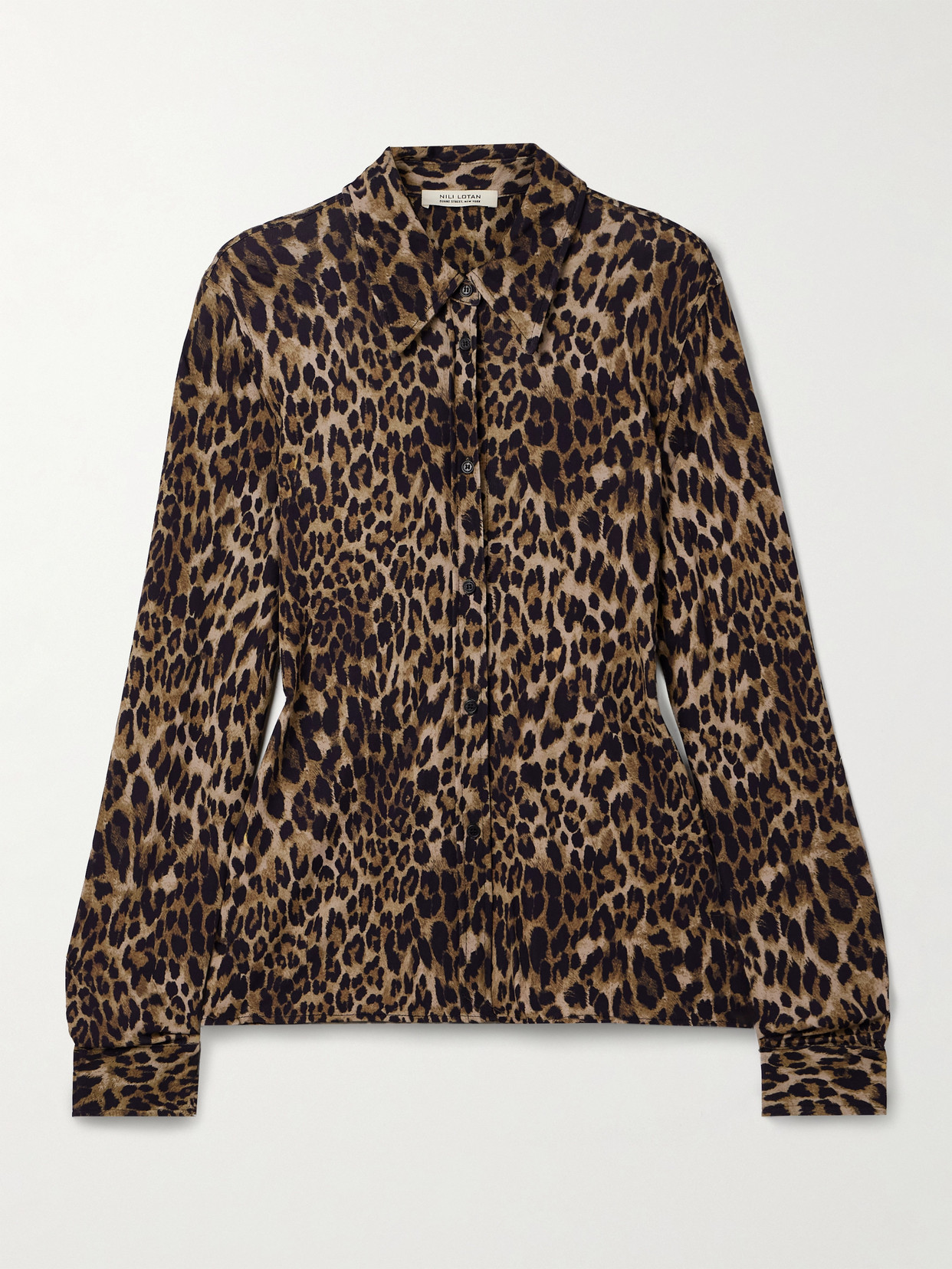 Nili Lotan Celestine Leopard-print Crepe Shirt In Multi