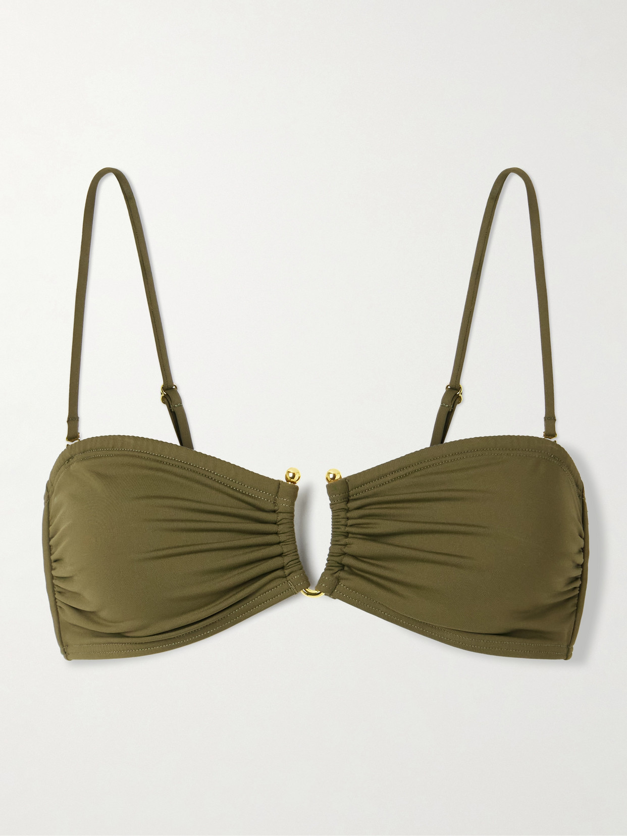 Nili Lotan Embellished Bikini Top In Green