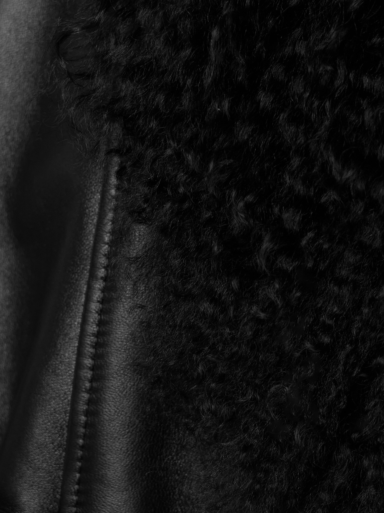 Nili Lotan Sefa Belted Shearling-trimmed Leather Jacket In Black