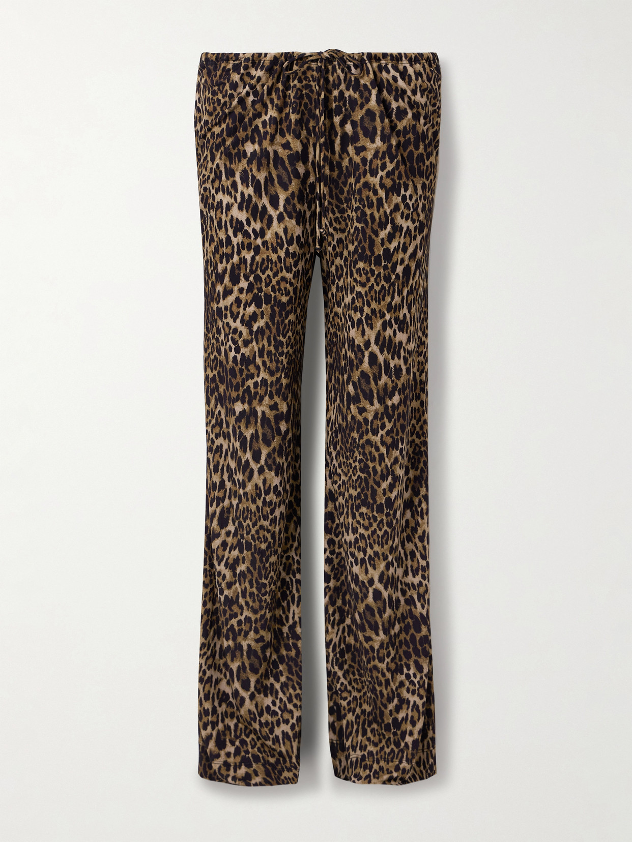 Nili Lotan Adriel Leopard-print Crepe De Chine Wide-leg Pants In Multi