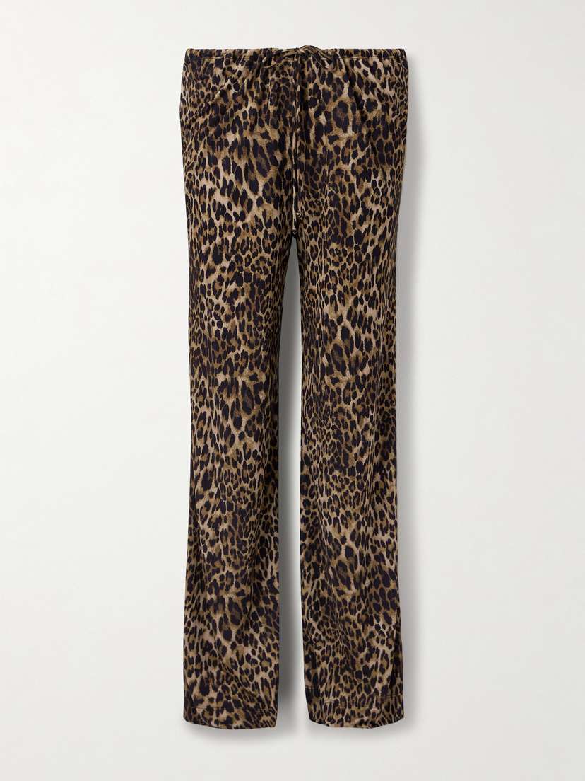 Nili Lotan Adriel Leopard-print Crepe De Chine Wide-leg Pants