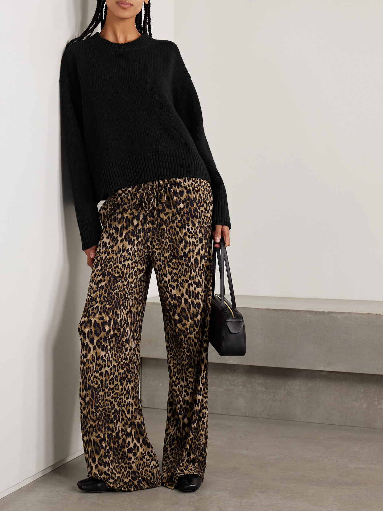 Nili Lotan Adriel Leopard-print Crepe De Chine Wide-leg Pants In Animal Print