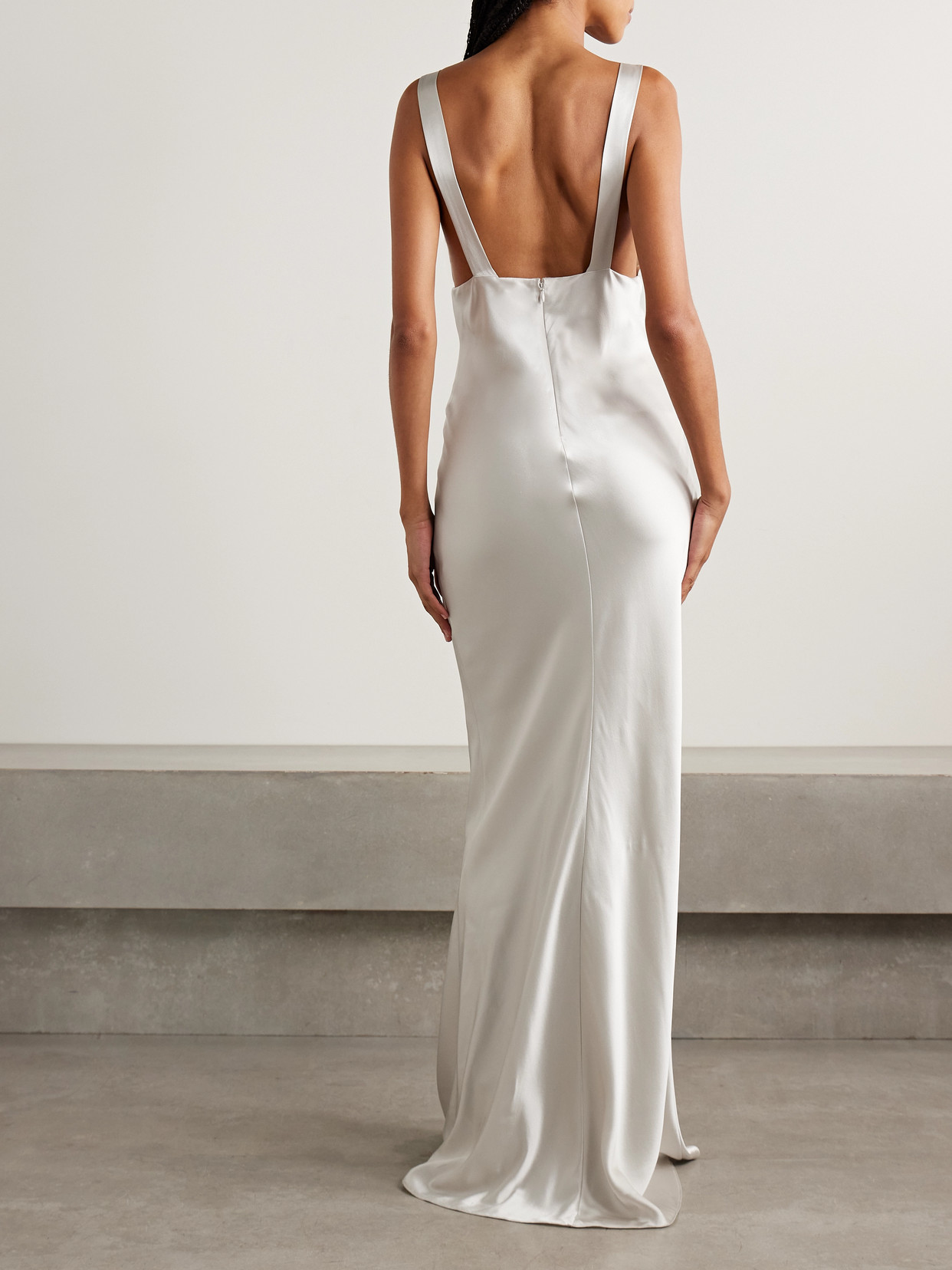 Nili Lotan Bionca Silk-charmeuse Gown In White