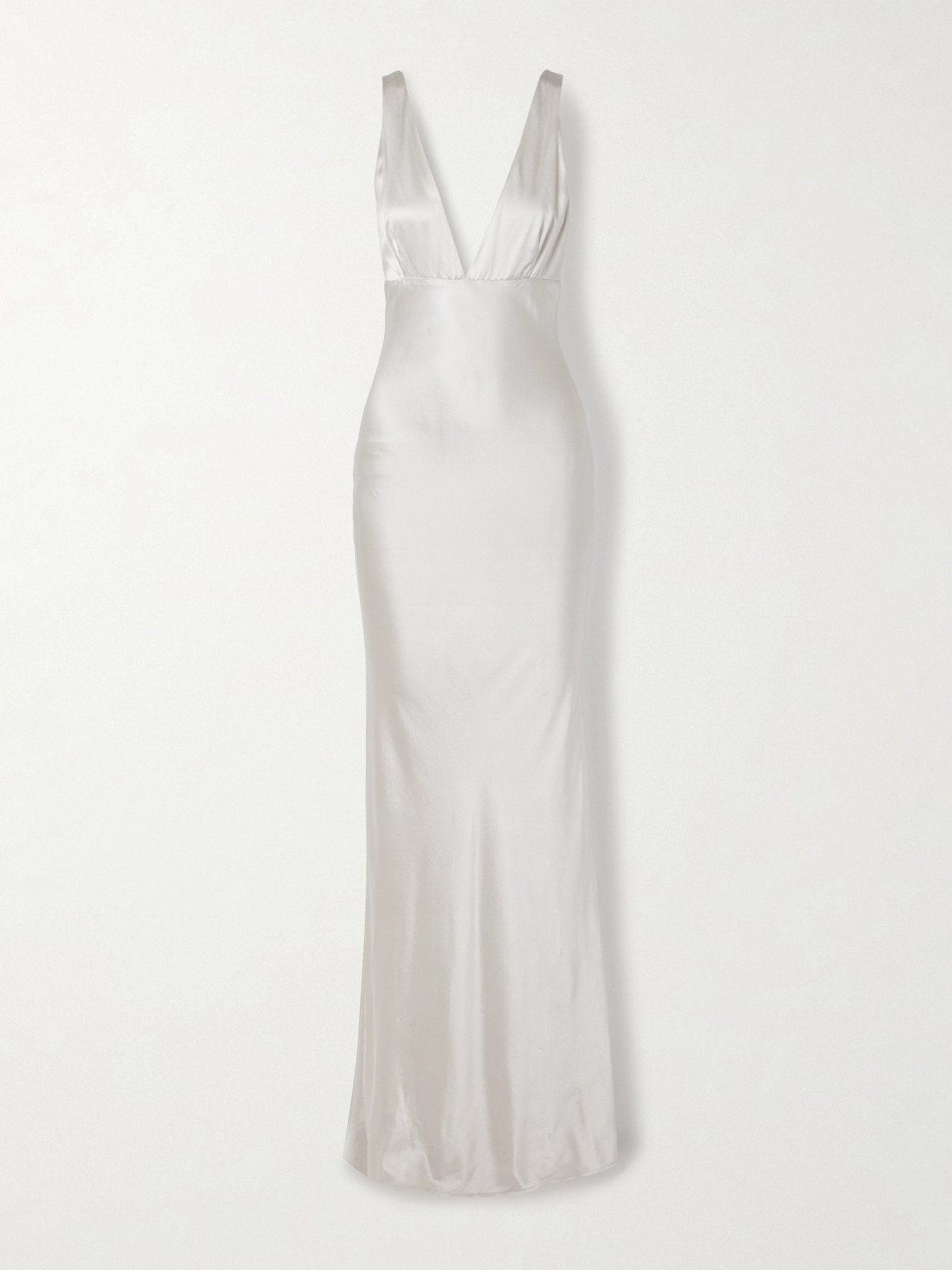 Nili Lotan Bionca Silk-charmeuse Gown In White
