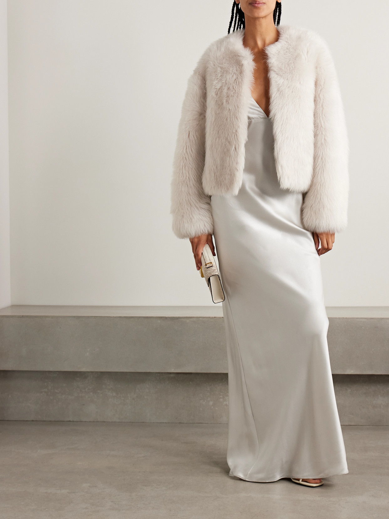 Nili Lotan Bionca Silk-charmeuse Gown In White