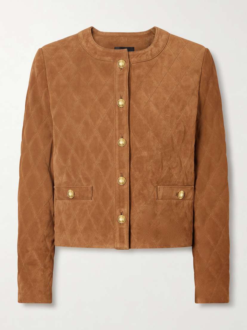 Nili Lotan Amy Quilted Suede Jacket