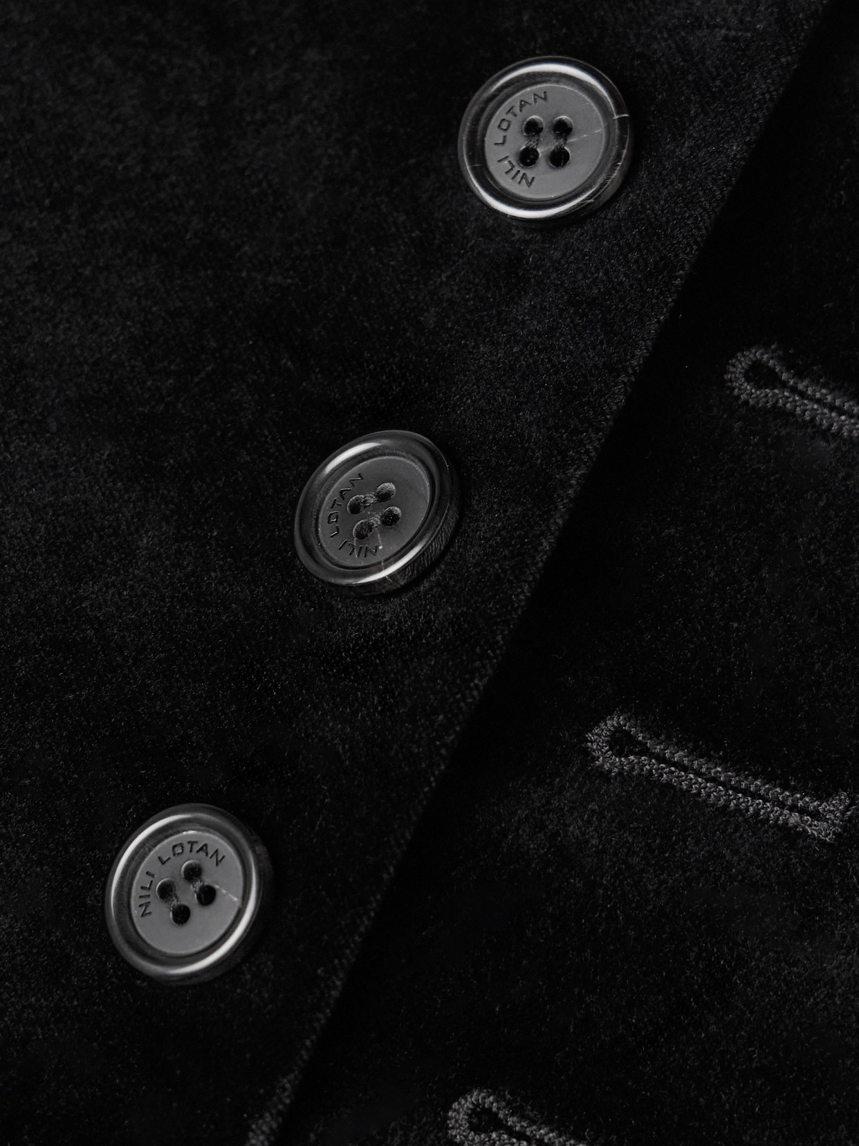 Nili Lotan Patti Cotton-blend Velvet Jacket In Black