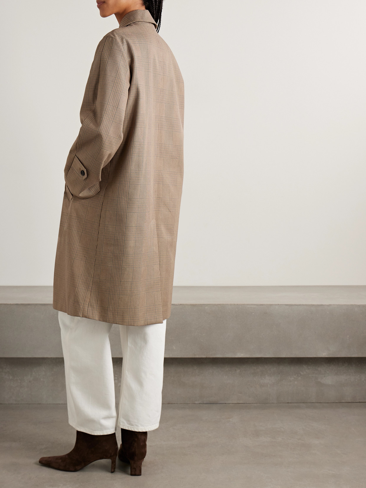 Watson Prince Of Wales Checked Cotton Trench Coat