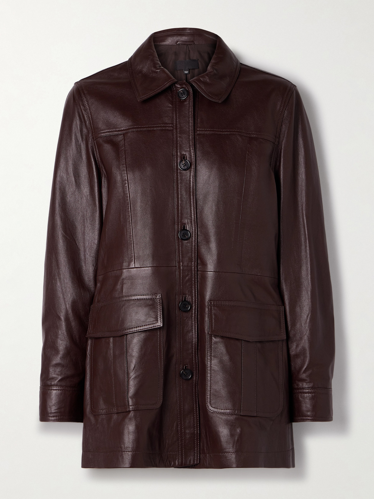 Nili Lotan Emmylou Paneled Leather Jacket In Burgundy