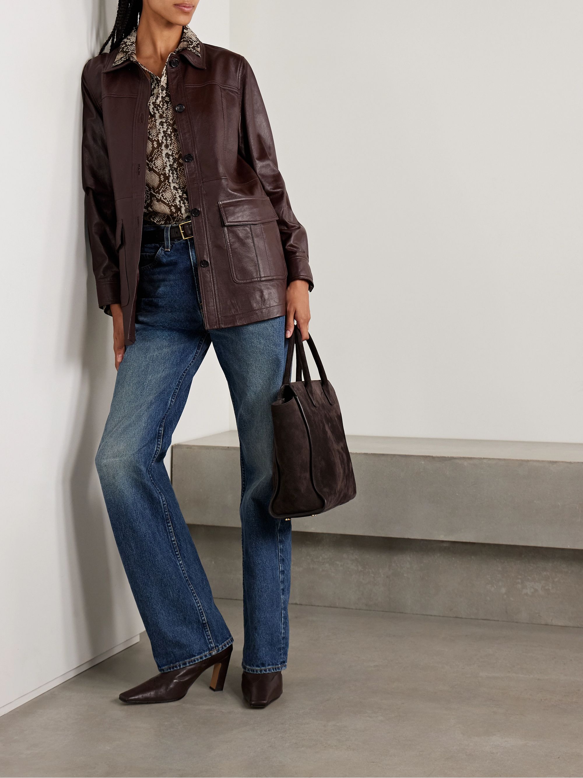 NILI LOTAN Emmylou paneled leather jacket