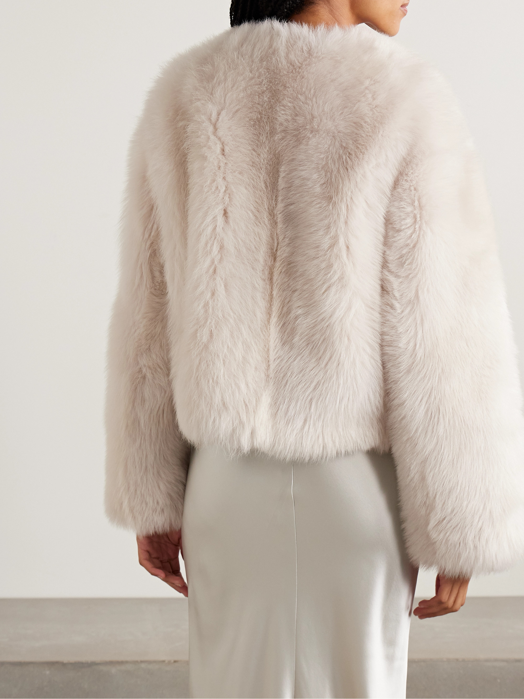 Nili Lotan Elan cropped shearling jacket thumbnail
