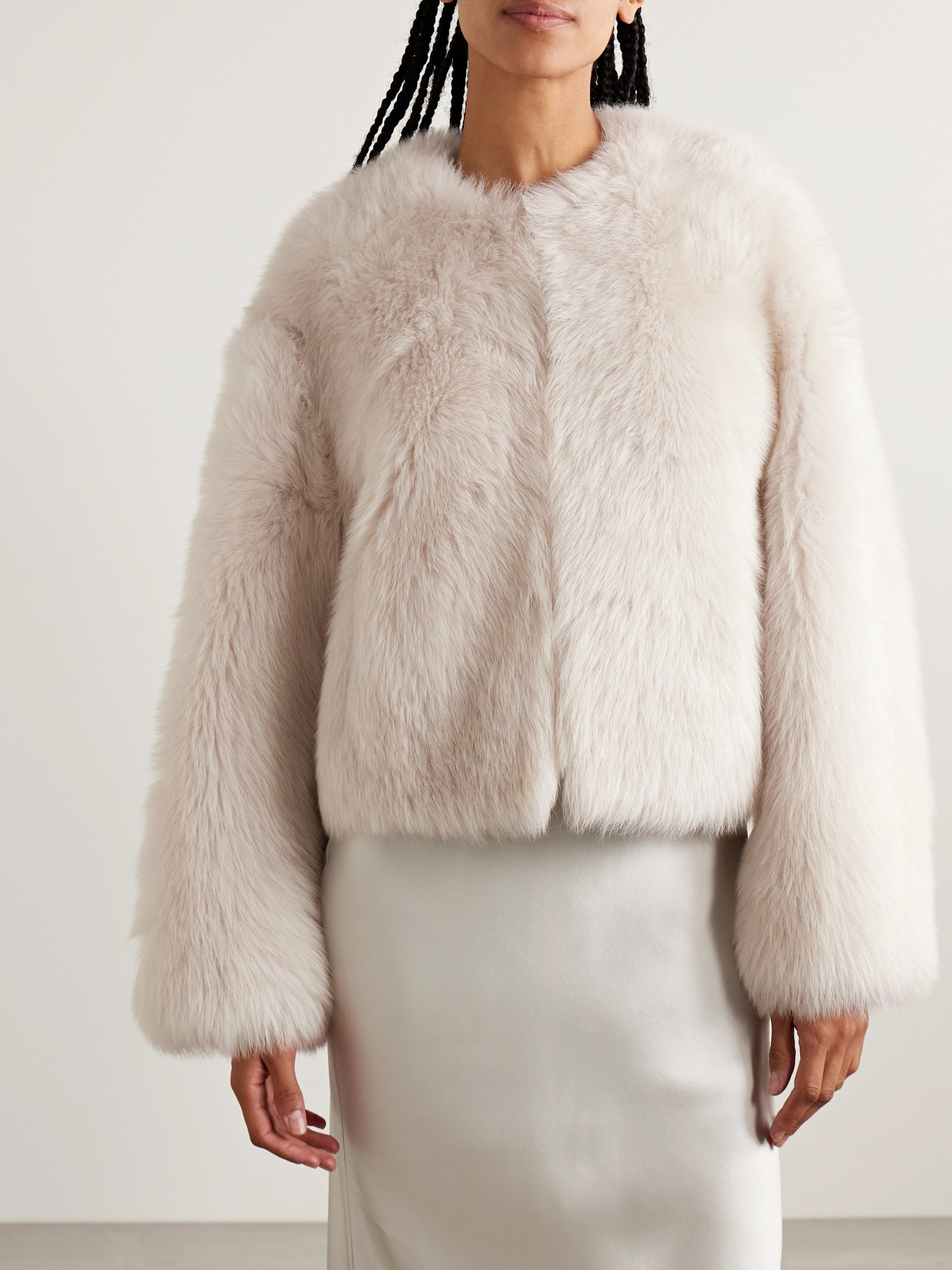 Elan Cropped Shearling Jacket