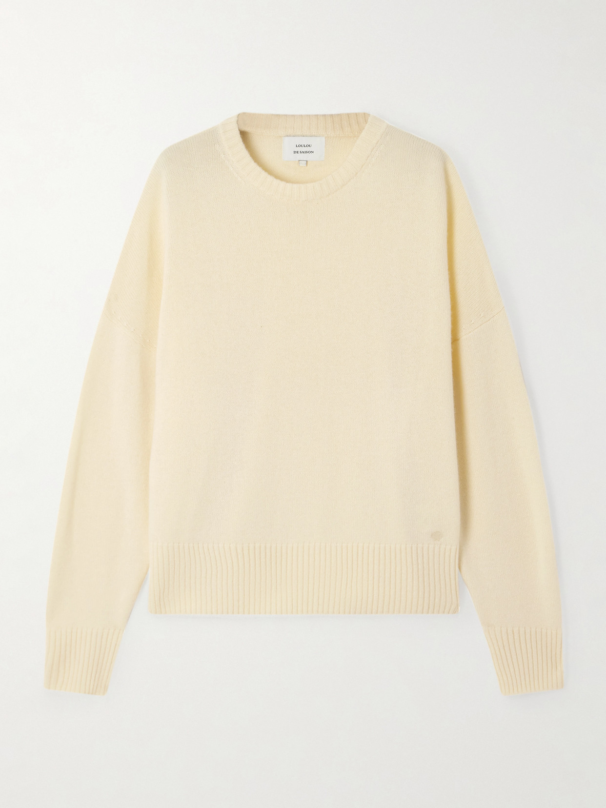 Loulou De Saison Anton Oversized Embroidered Cashmere Sweater In Yellow