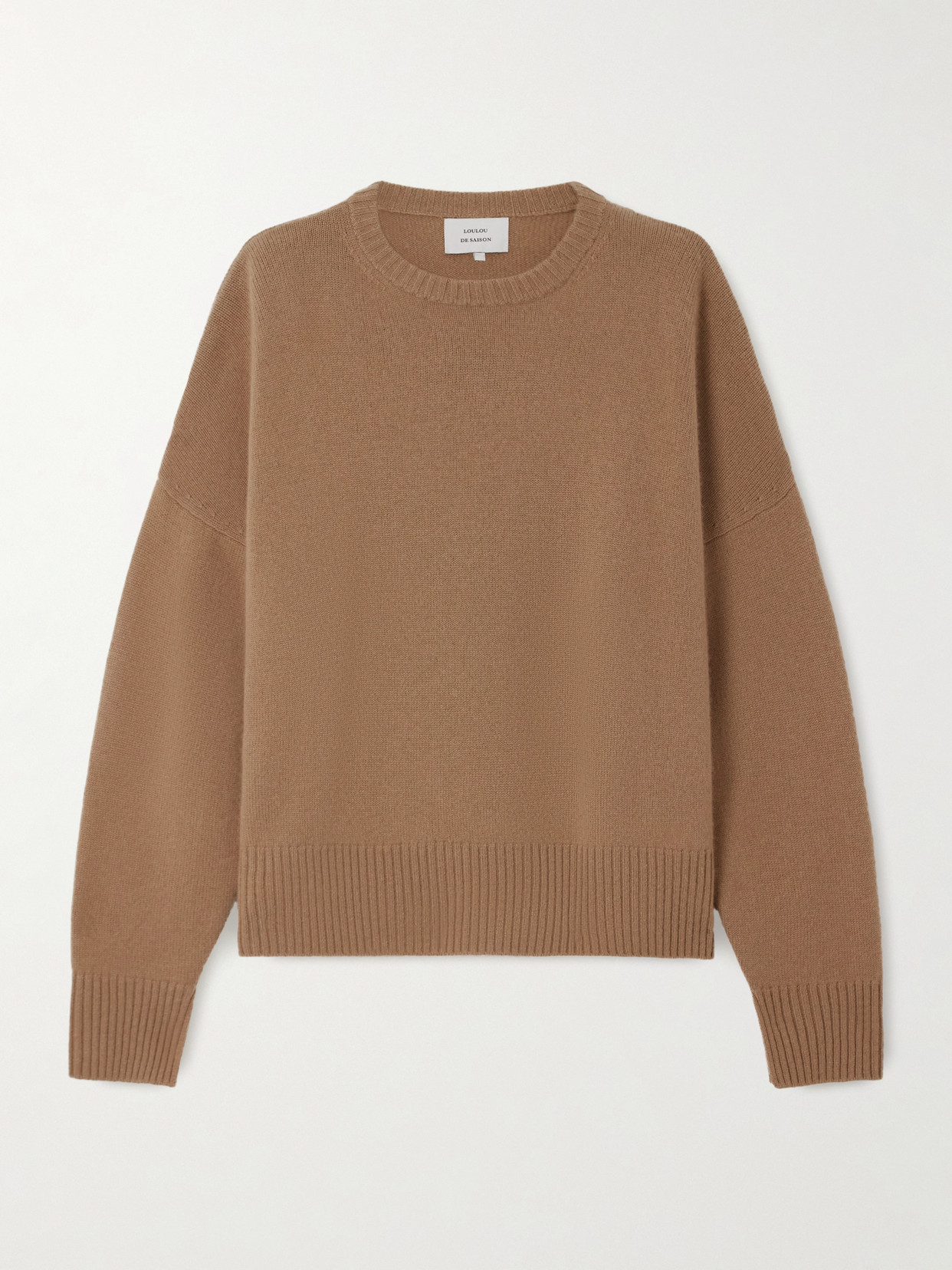 Loulou De Saison Anton Embroidered Cashmere Sweater In Brown
