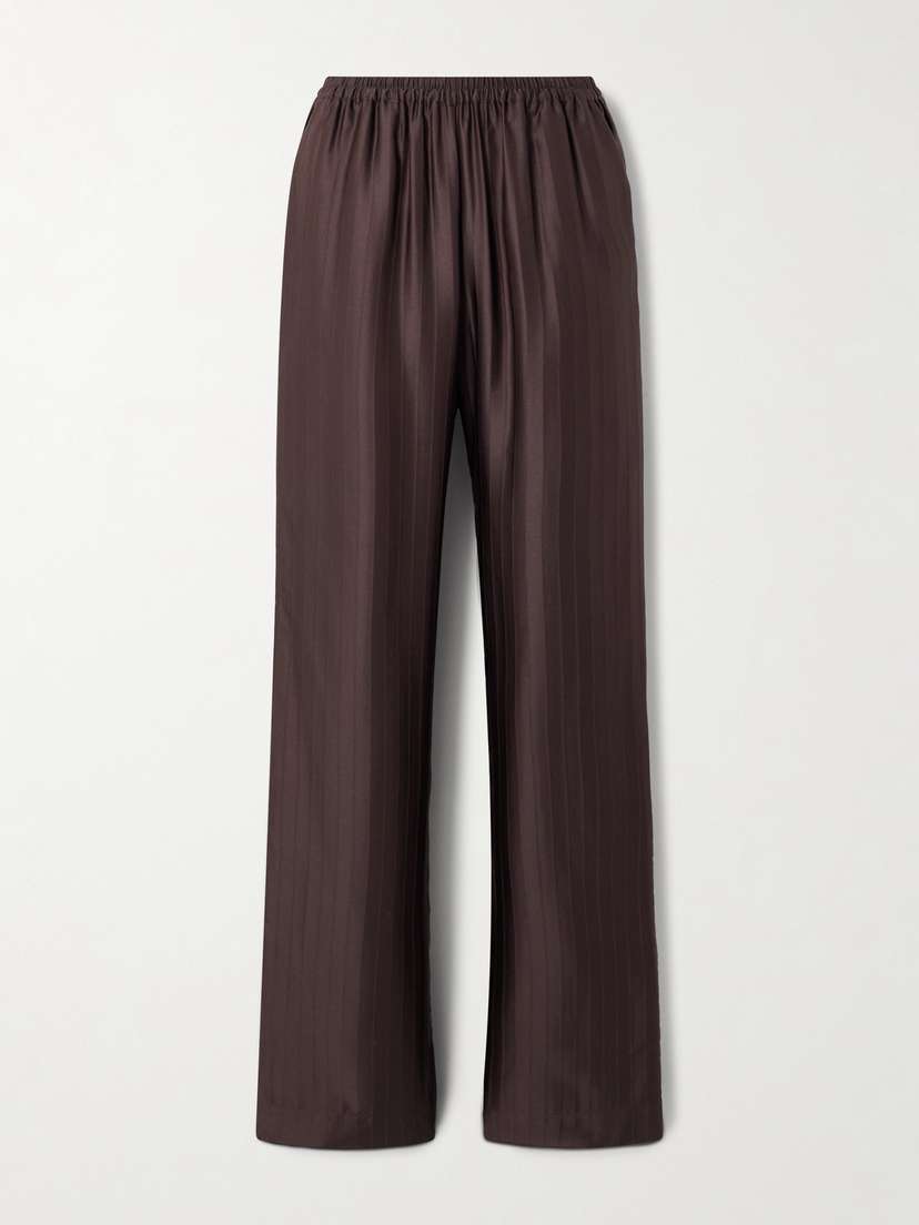 Loulou de Saison Kadala Paneled Satin Straight-leg Pants