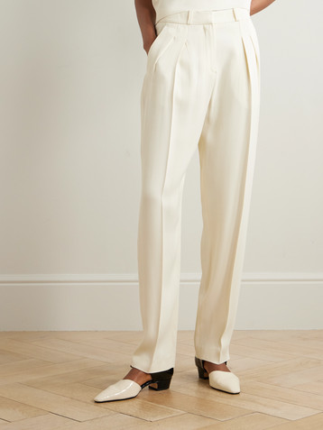 LOULOU DE SAISON Alio pleated twill wide-leg pants