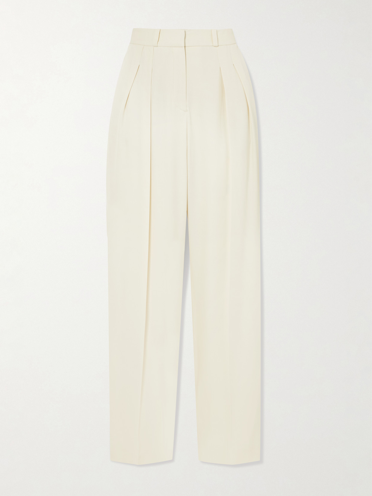 Loulou De Saison Alio Pleated Twill Wide-leg Pants In White