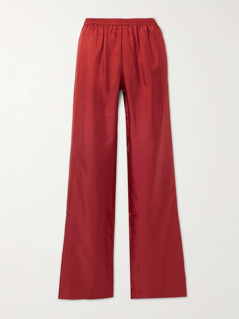Loulou de Saison Alera Silk-twill Wide-leg Pants
