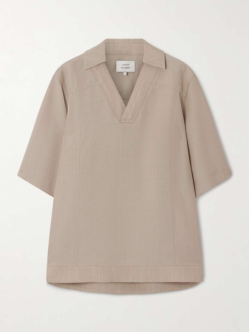 Loulou de Saison Woven Polo Shirt