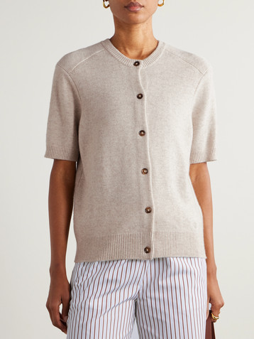 LOULOU DE SAISON Jodi embroidered cashmere cardigan