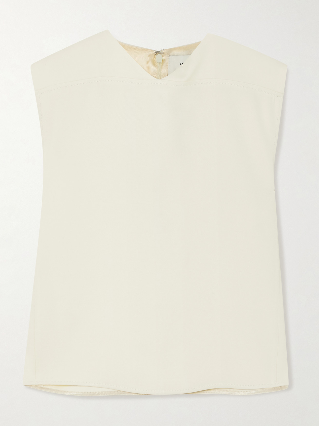 Loulou De Saison Daika Cropped Twill Tank In White