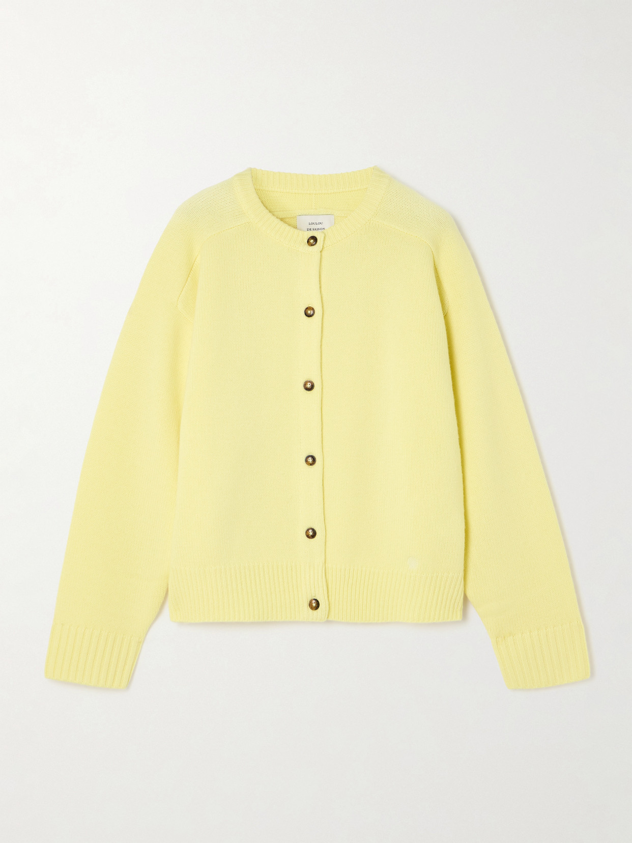 Loulou De Saison Aidar Merino Wool And Cashmere-blend Cardigan In Yellow