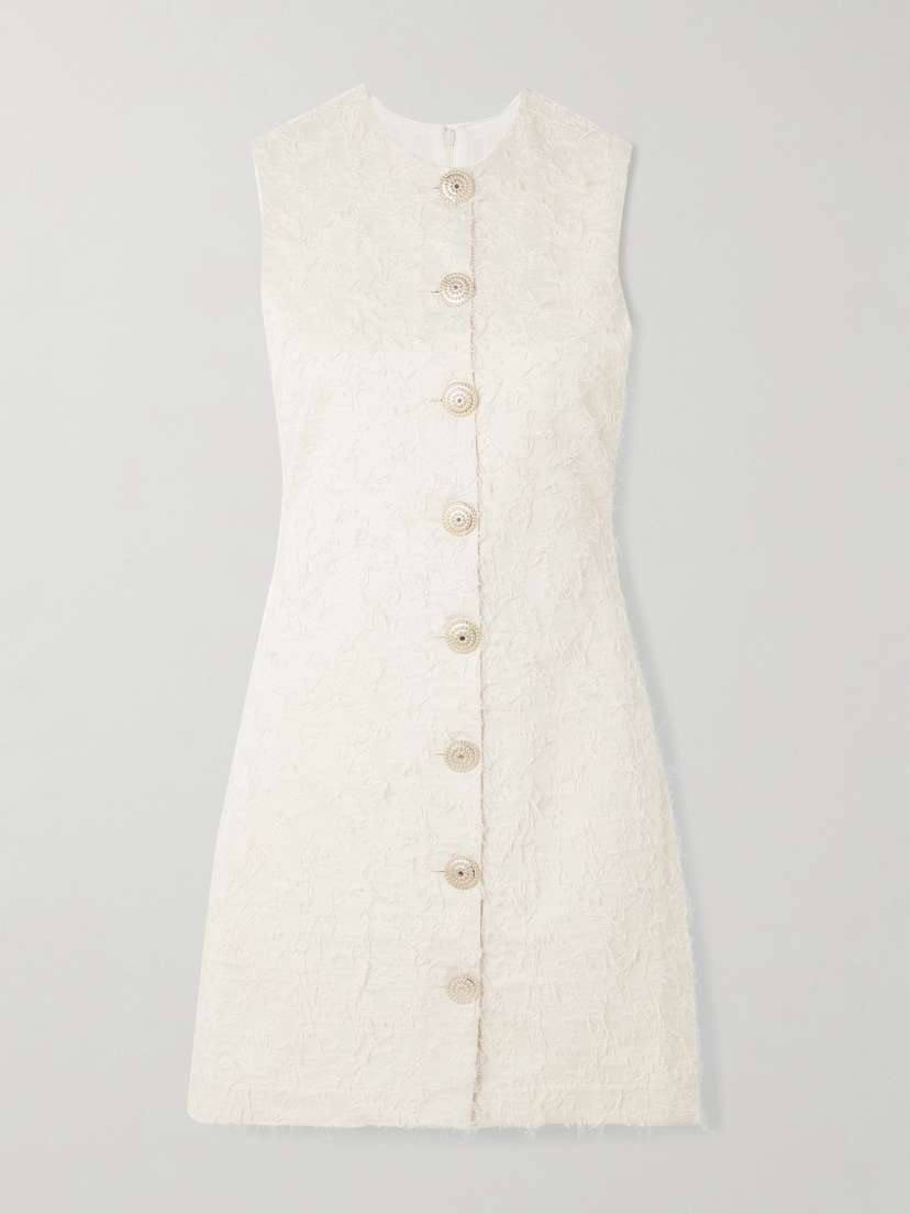 DESTREE Camille Frayed Organic Cotton-twill Mini Dress